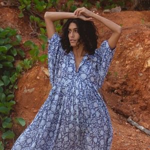Kyra Midi Dress ~ Blue Iris [Daughters of India]